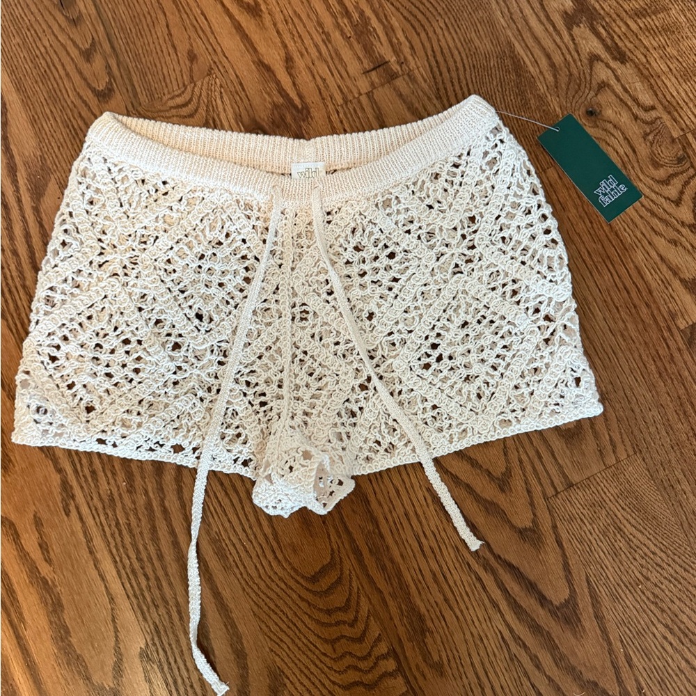 Wild Fable Crochet Swim Cover Up Shorts - Small